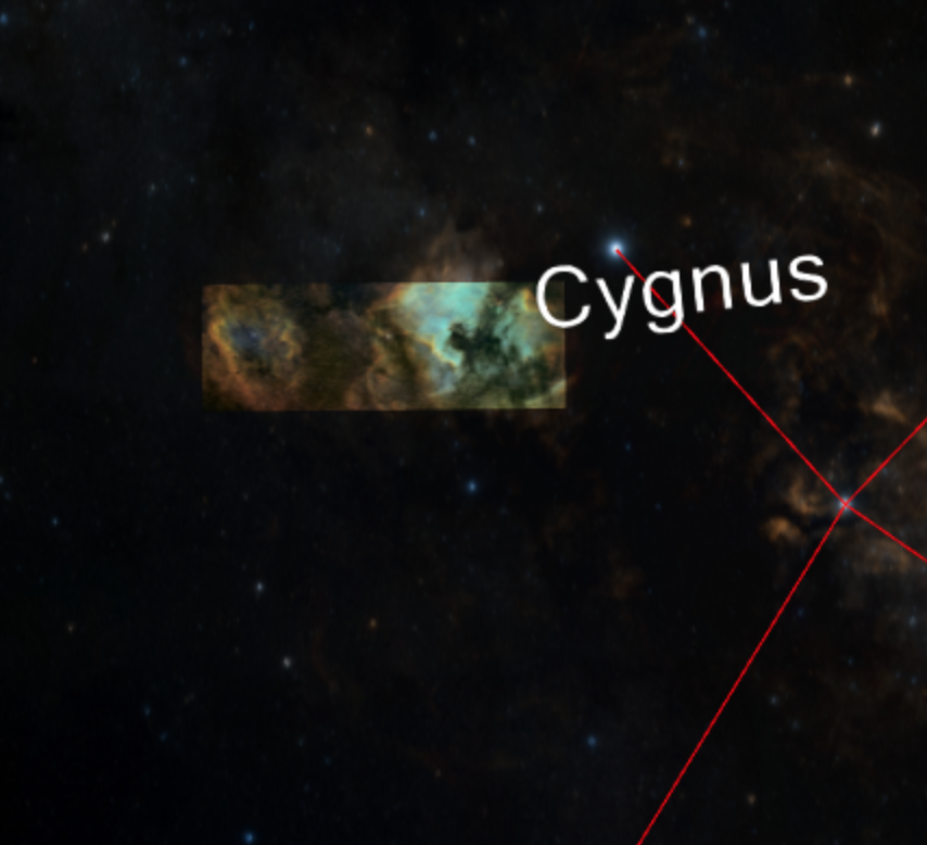 Cygnus in the WorldWideTelescope screenshot