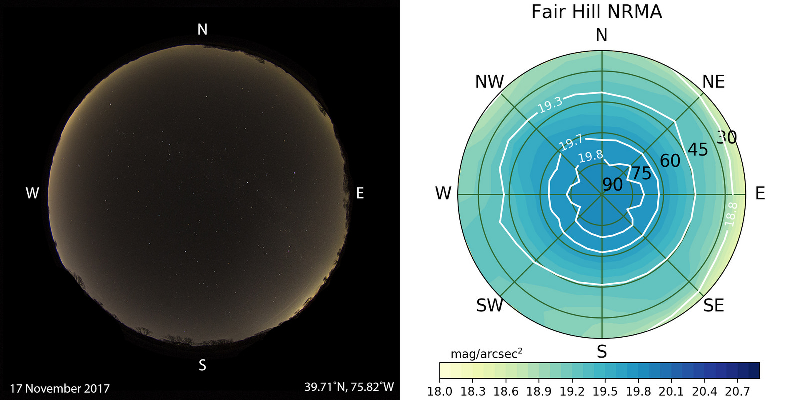 Fair Hill Light Pollution Map