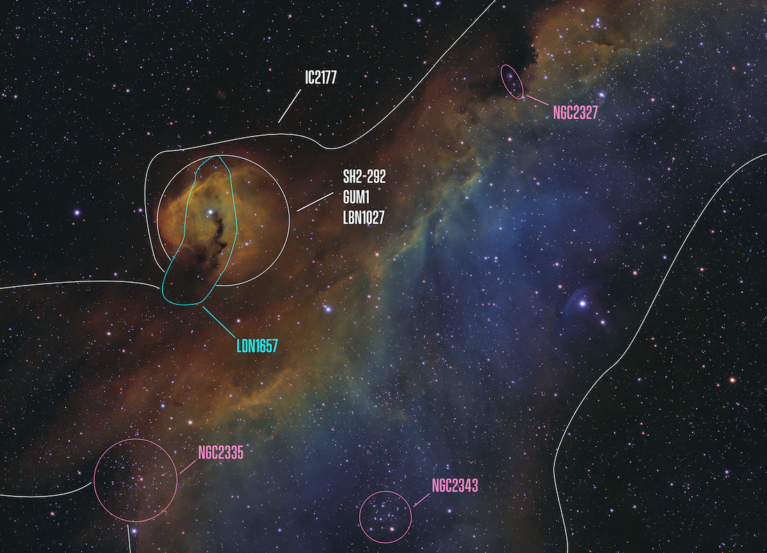 Image of IC2177, Annotated