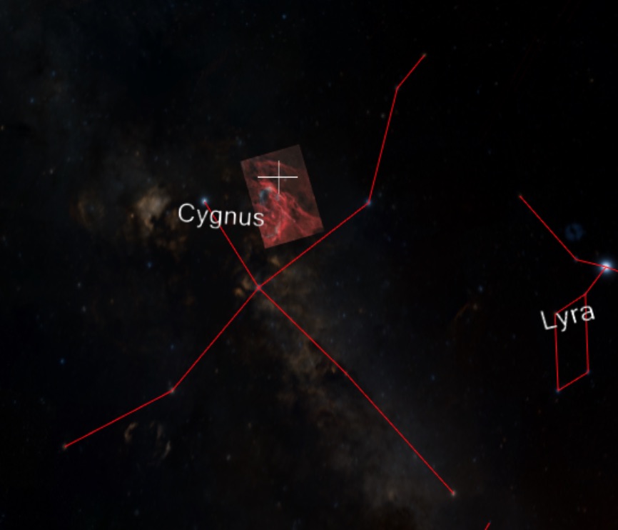 Northwestern Cygnus mosaic in the WorldWideTelescope screenshot