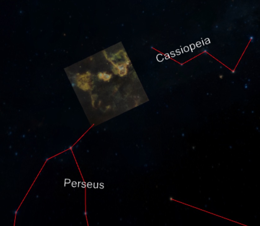 Perseus in the WorldWideTelescope screenshot